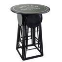 Tavolino bistro metallo  4 sgabelli nero tondo  Pieghevoli salvaspazio