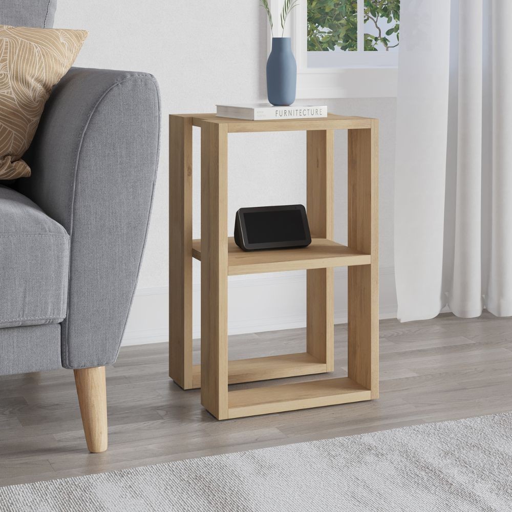 Tavolino comodino Lonie rovere 55x30x34 cm