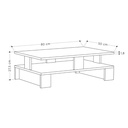 Tavolino da salotto antracite doppio ripiano 80x50x27,5 cm