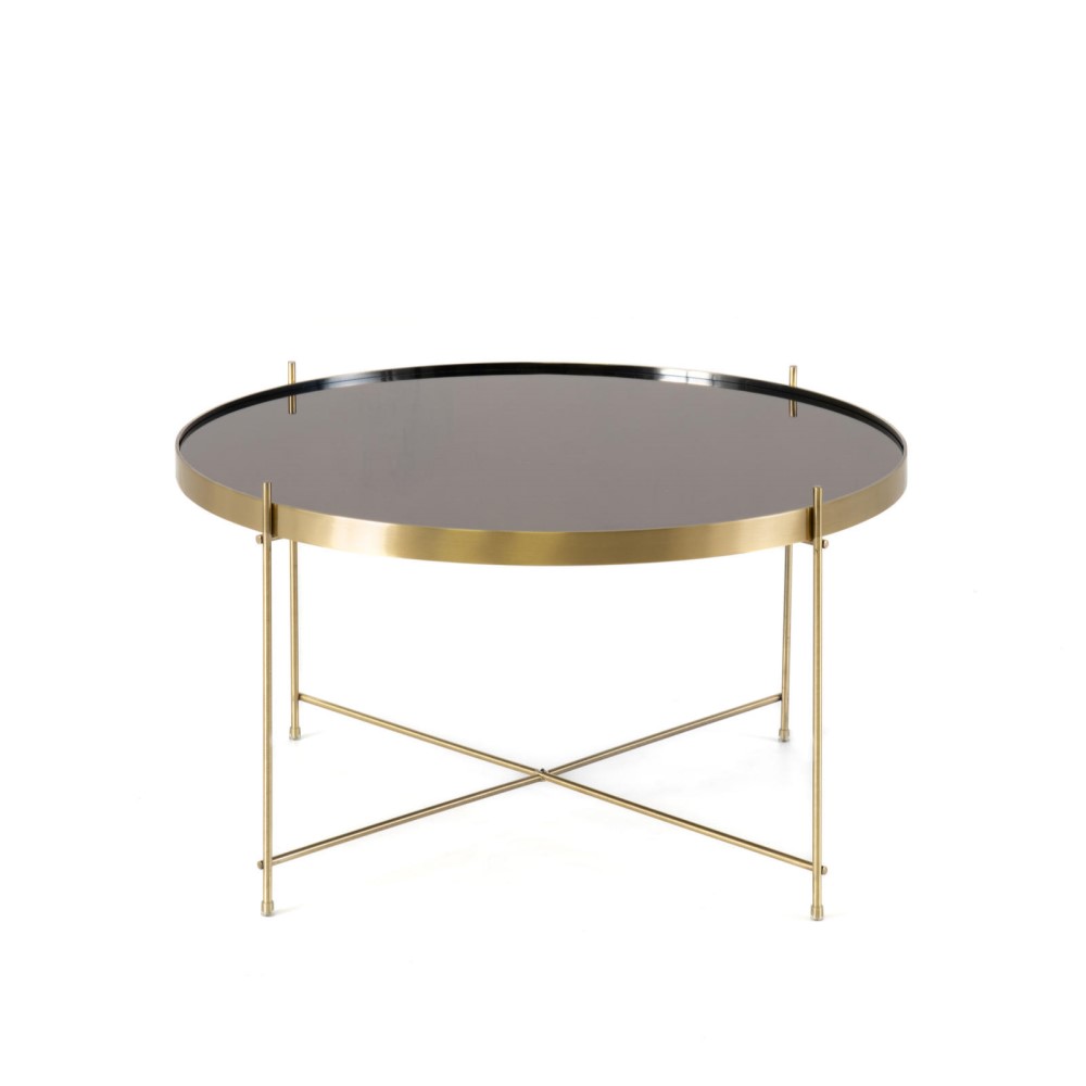 Tavolino in Vetro Temperato e Metallo - 70 x 70 x 40h