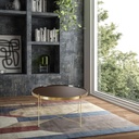 Tavolino in Vetro Temperato e Metallo - 70 x 70 x 40h