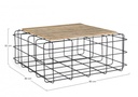 Tavolino in legno e acciaio stile industriale 80x80