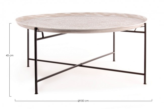 Tavolino in metallo stile fusion