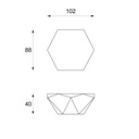 Tavolino in pietra fossile top viola 102x102x40h cm