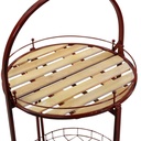 Tavolino metallo con ruote richiudibile rosso tondo cmø49h67/98