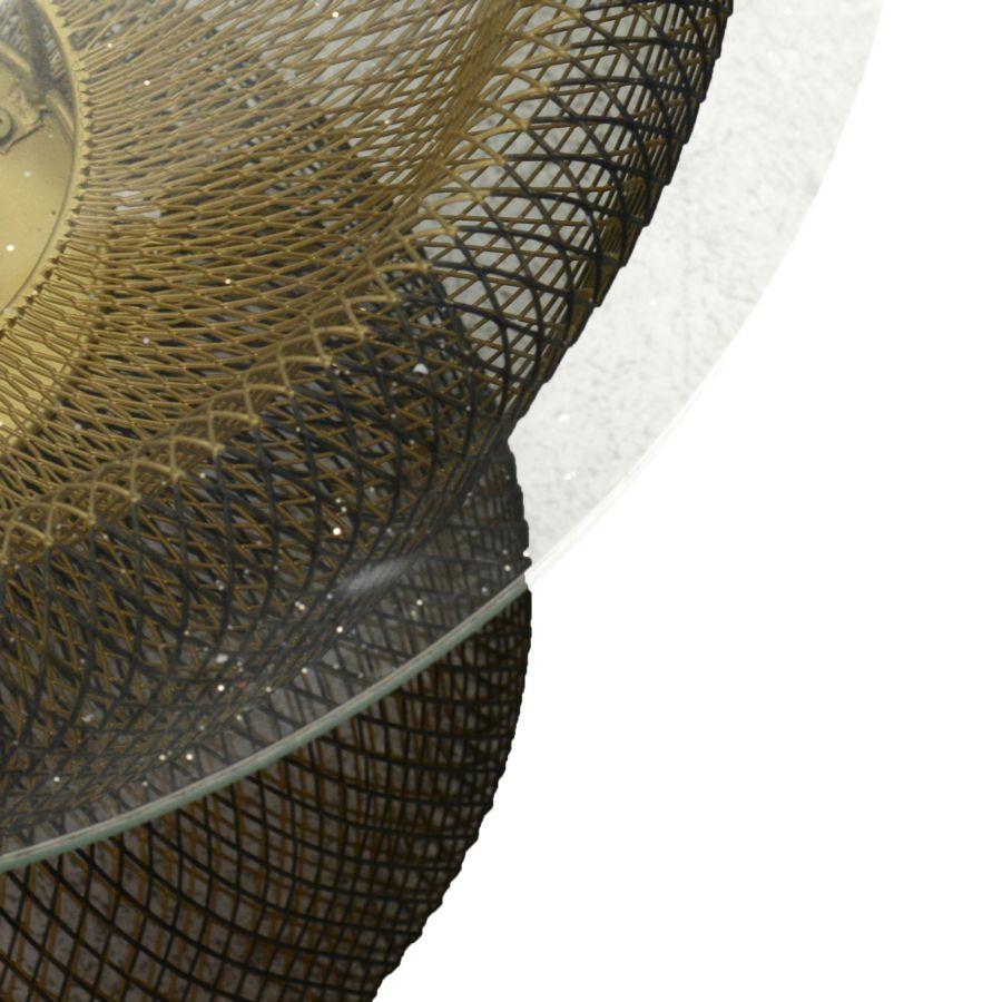 Tavolino metallo nero con lampada tondocmø51h45