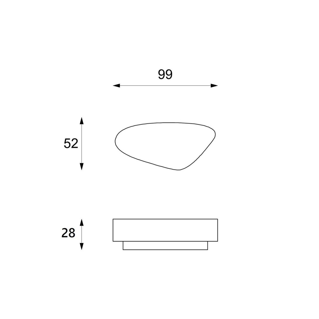 Tavolino moderno  pietra grigio cm 100 x 52 x h 28