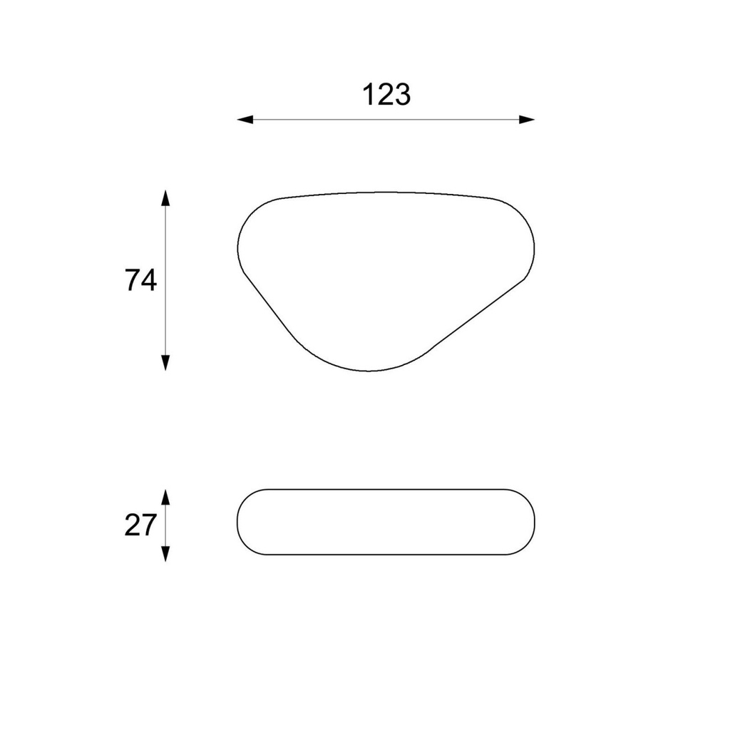 Tavolino moderno  pietra grigio cm 74 x 123 x h 27