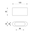 Tavolino moderno pietra beige cm 120 x 62 x h 35