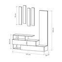 Mobile da ingresso tortora e noce con specchio Ramda 137x35xh.154 cm