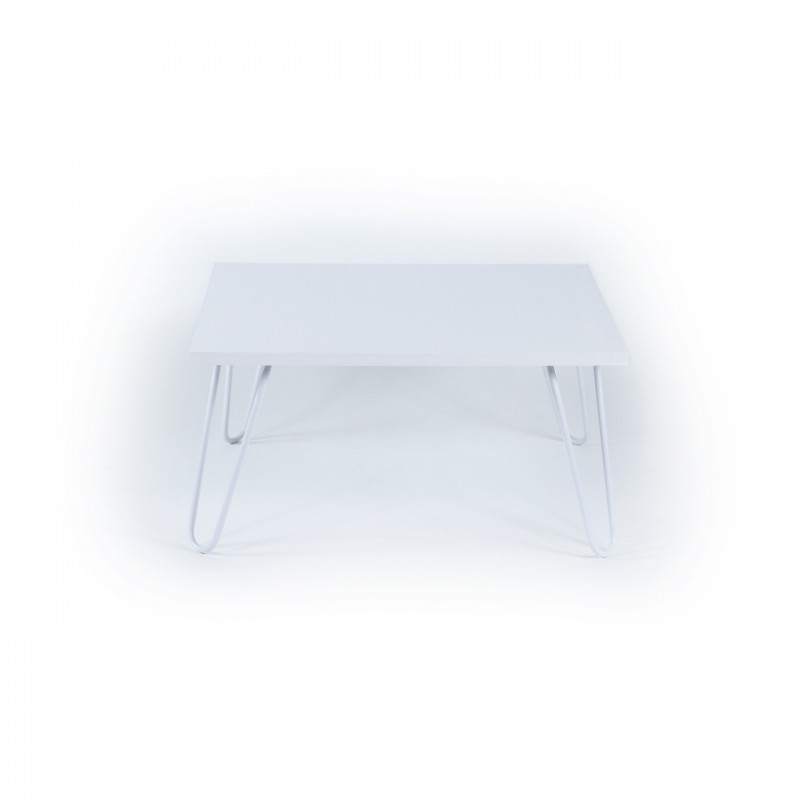 Tavolino per colazione letto bianco Con gambe pieghevoli  cm 60 x 60 x 29 h