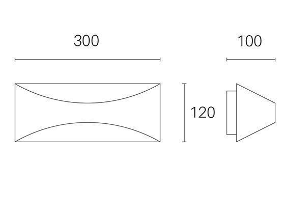Applique 12W Led 3000K  linea moon  bianco