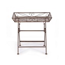 Tavolino rustico in metallo rettangolare marrone Melanie