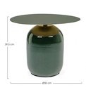 Tavolino verdone in metallo stile design Ø50x39.5h