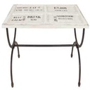 Tavolo  top bianco con scritte  cm 78,5 x 160 x h 76