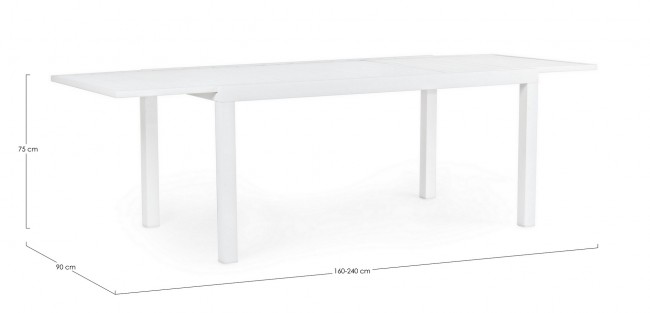 Tavolo All.Hilde 160-240X90 Bianco Ld30