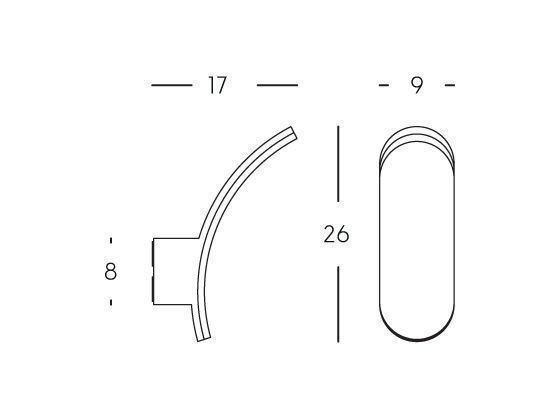 Applique 12W Led 4000K  linea virgola  grafite