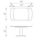 Tavolo Allungabile bianco 90 cm x 120-180 cm H. 76 cm