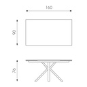 Tavolo Allungabile bianco-ceramica marmo bianco 90 cm x 160-240 cm H. 76 cm