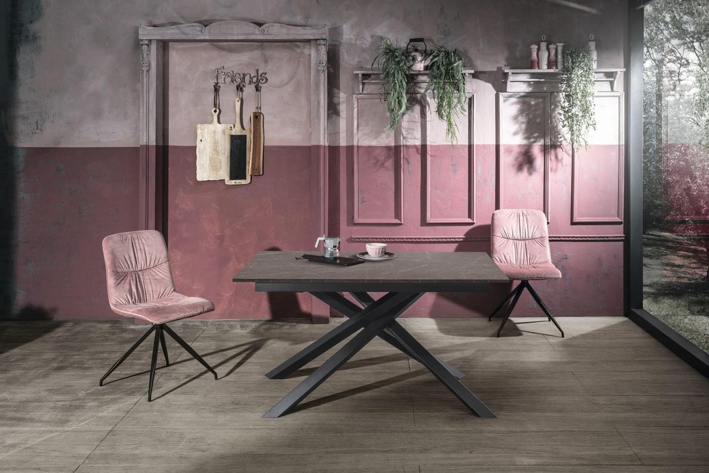 Tavolo allungabile antracite-nero 90 cm x 140- 190 cm H. 76 cm