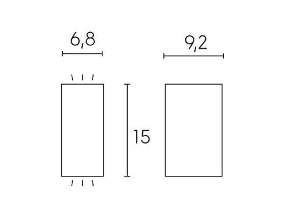 Applique 2 Luci Gu10  linea bobo  acciaio