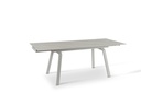 Tavolo allungabile con top in pietra effetto marmo bianco 140/200x80x76h cm
