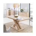 Tavolo allungabile gambe a incrociate colore rovere sonoma 160/200x90xh76 cm