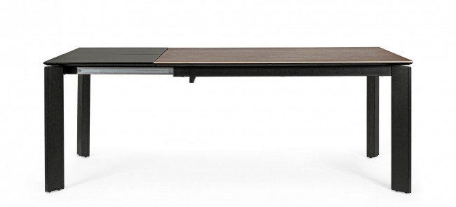Tavolo allungabile grigio e nero