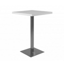Tavolo alto Quadrato 105 cm piano bianco e base cromo   cm 70x70xh.105