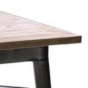 Tavolo bar bristol di ferro con piano in legno galvanizzato