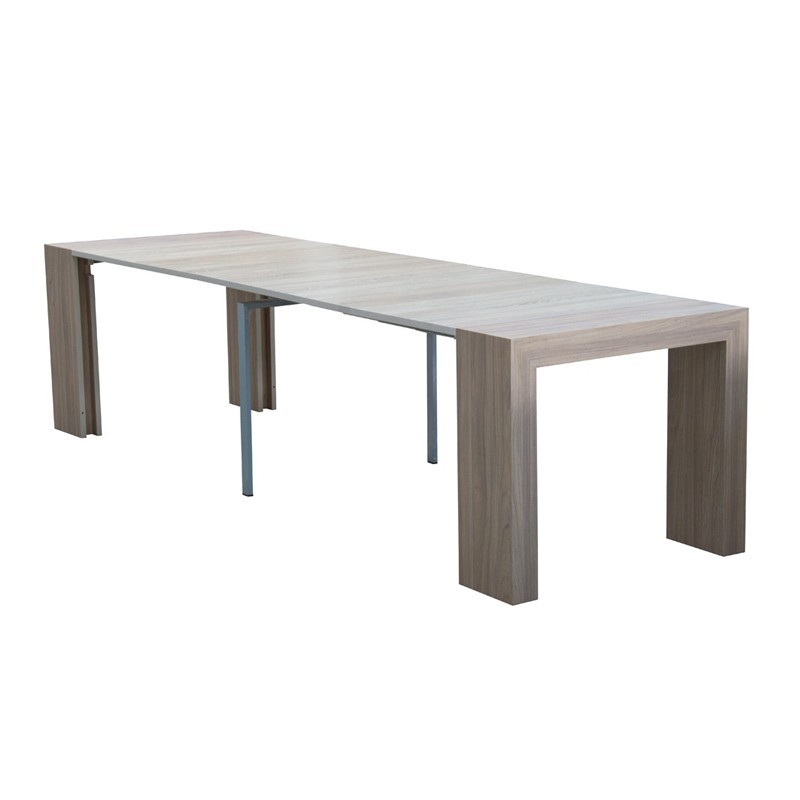 Tavolo console allungabile struttura in folding finitura olmo 90x50/300 cm
