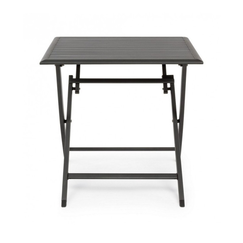 Tavolo da esterno pieghevole in alluminio Antracite ELIN 70x70x h71 cm