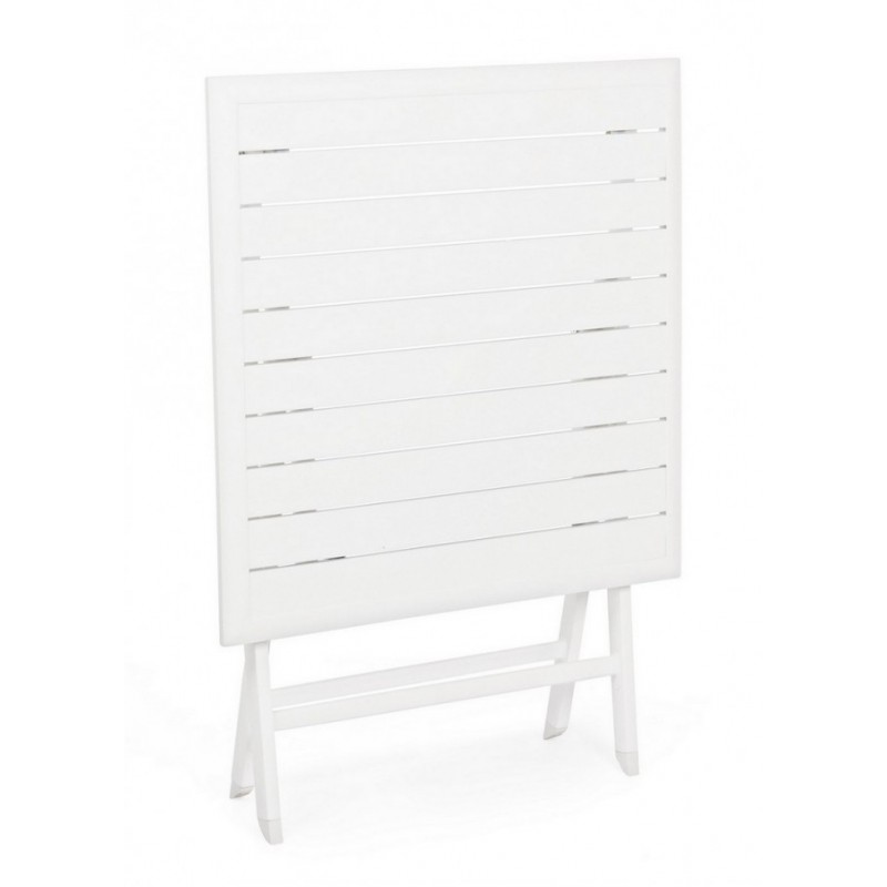 Tavolo da esterno pieghevole in alluminio Bianco ELIN 70x70x h71 cm