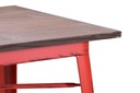 Tavolo in ferro Bristol con top in legno rosso