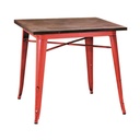 Tavolo  rosso urban industrial ferro bristol cm 70 x 70