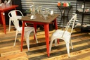 Tavolo  rosso urban industrial ferro bristol cm 70 x 70