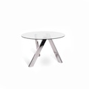 Tavolo fisso in vetro temperato trasparente 120x75h cm