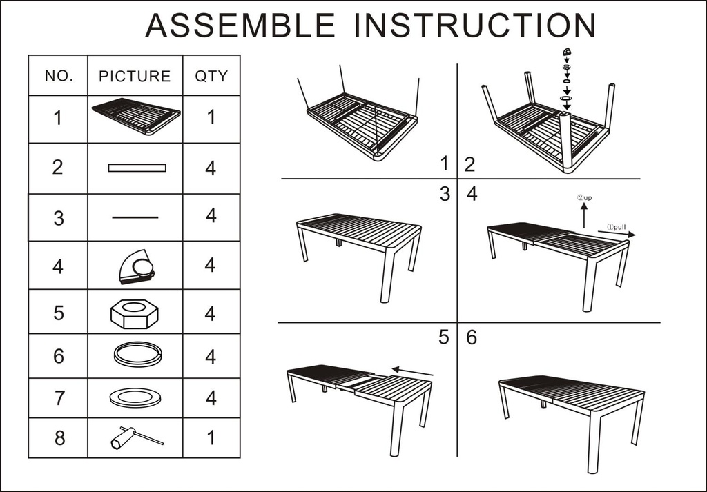 Tavolo in alluminio Claveland bianco allungabile rettangolare