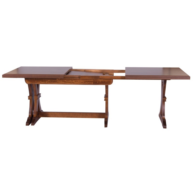 Tavolo in legno massello rettangolare allungabile colore noce 85x180/360xh79 cm