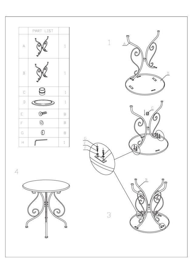 Tavolo in metallo Old antracite scuro tondo cm 70