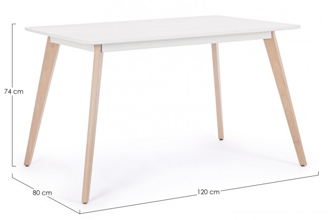 Tavolo legno bianco Michelangelo cm 120 x 80