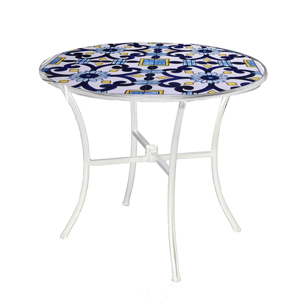 Tavolo mosaico in metallo Sorrento  cm 60