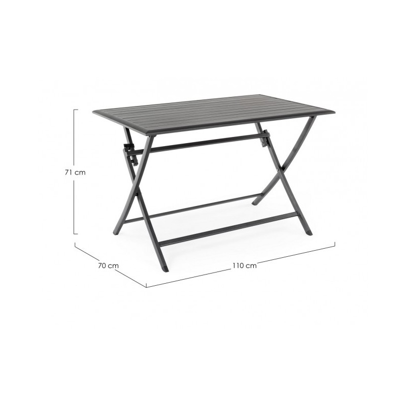 Tavolo per esterno in alluminio Antracite ELIN 110x70x h71 cm