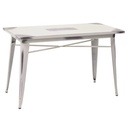 Tavolo bristol stile industriale con piano bianco antico h76 cm