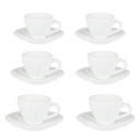 Coffee cup set 6 pieces Amleto white w-saucer 7,5x7,5x4