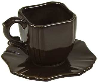 Tazzina caffe'carrube c/piattino we-5082 cm. 10,7 x 10,7 h 7