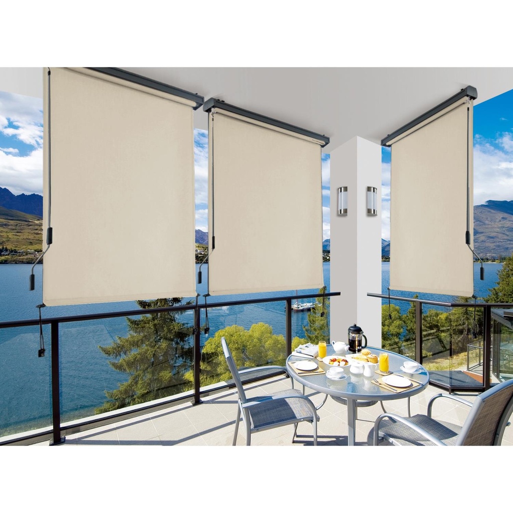 Tenda da esterno a rullo alluminio beige manuale cm 120 x h 250