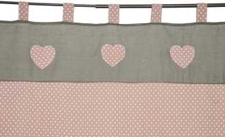 Tenda rosa decoro cuori st-0400 cm. 154x 260
