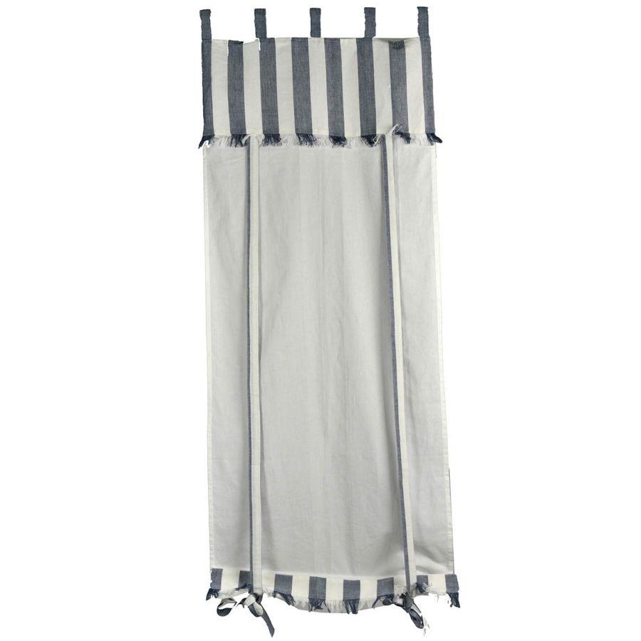 Striped fabric curtain windy blue linen blend cm58x160