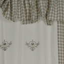Simple heart fabric curtain with valance cm140x300